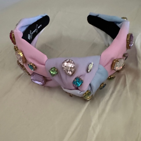 Brianna Cannon Accessories - Brianna Cannon Embellished Pastel Knotted Headband with Multicolor Gems